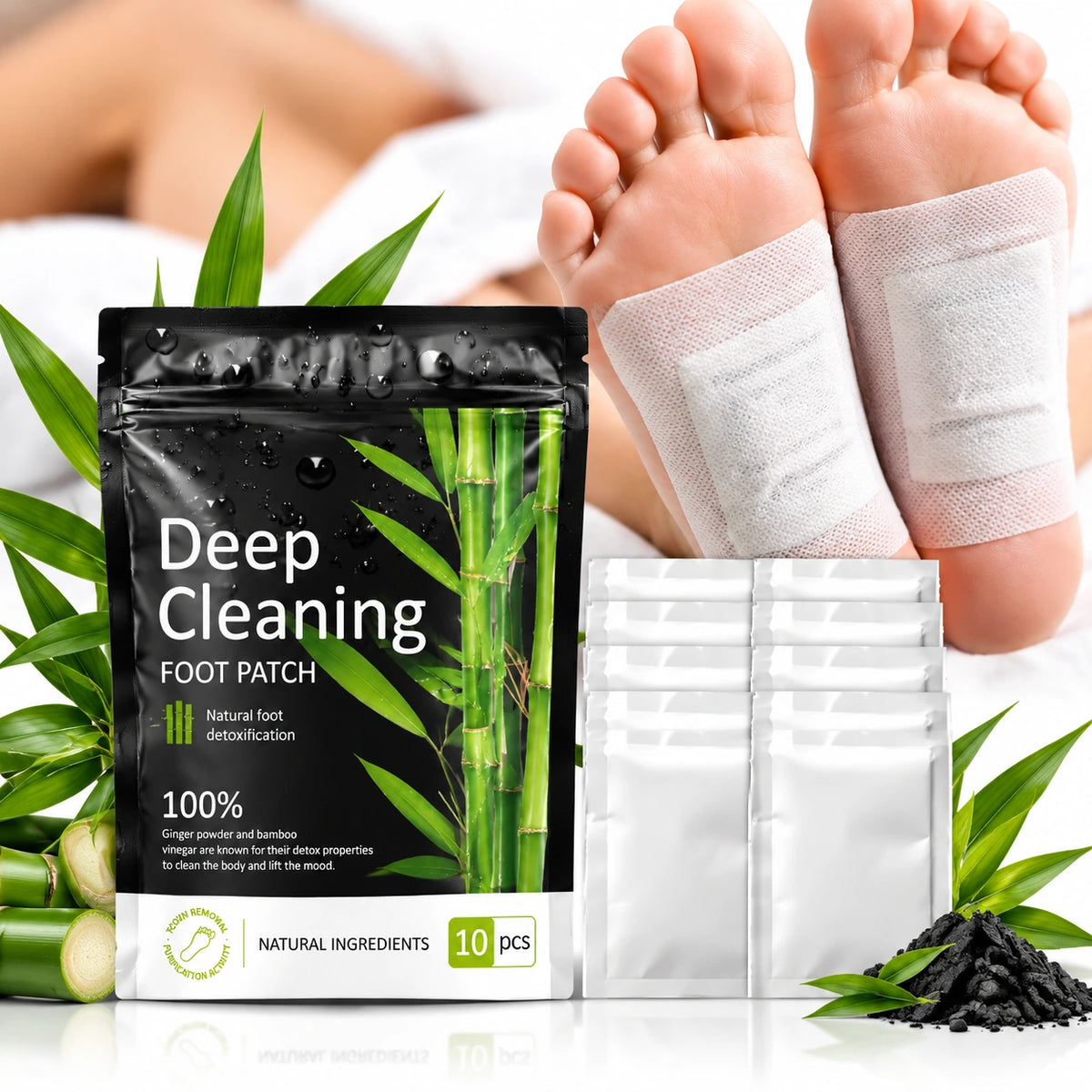 🌿 Deep Cleaning Foot Patches – Natural-Inspired Overnight Foot Care ✨