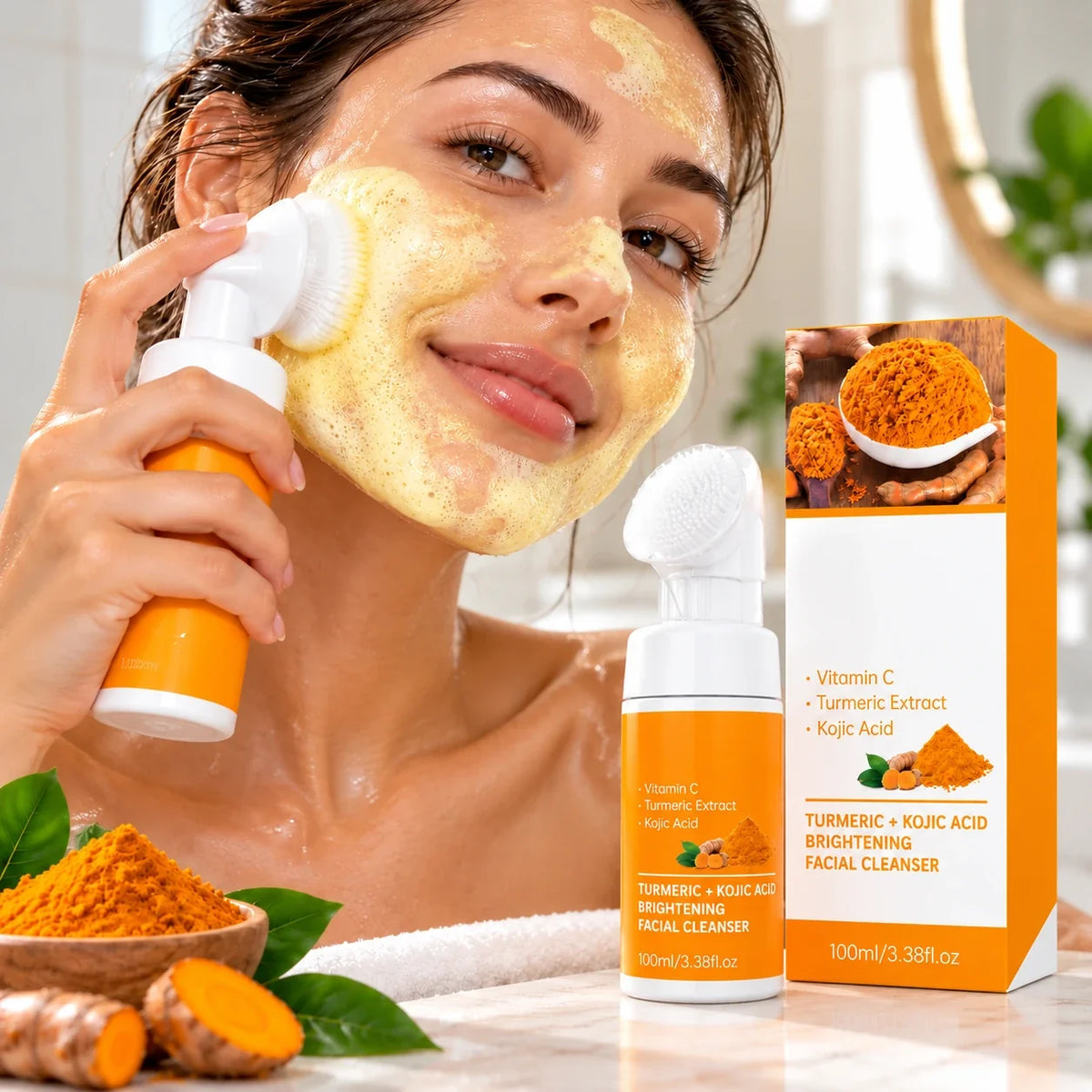 Turmeric Facial Cleansing Mousse – Gentle Daily Face Wash